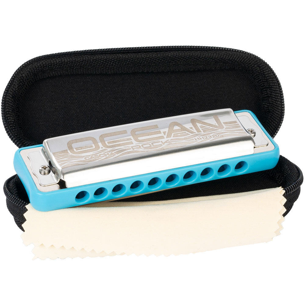 Cascha CASHH2320 Ocean Rock Series Blues Harmonica in the Key of C with Blue Comb