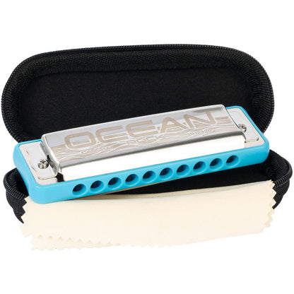 Cascha CASHH2320 Ocean Rock Series Blues Harmonica in the Key of C with Blue Comb