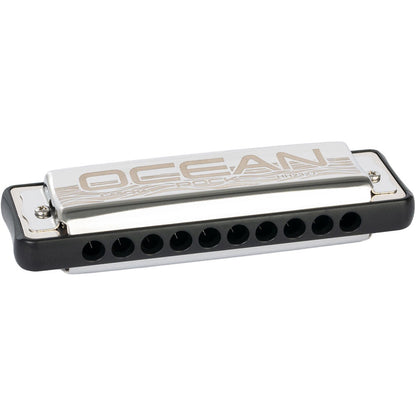 Cascha CASHH2327 Ocean Rock Series Blues Harmonica in the Key of C with Black Comb