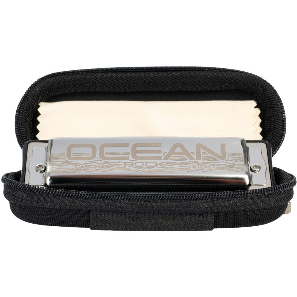 Cascha CASHH2327 Ocean Rock Series Blues Harmonica in the Key of C with Black Comb