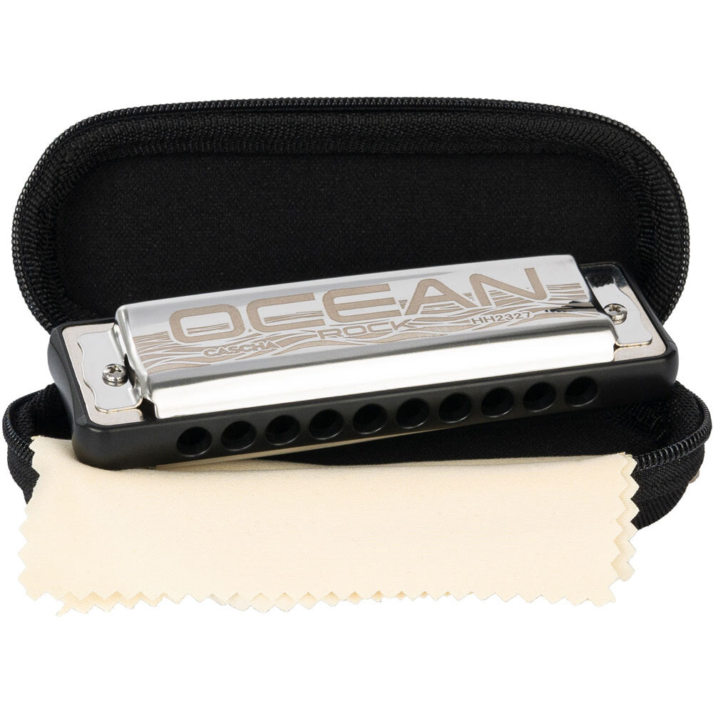 Cascha CASHH2327 Ocean Rock Series Blues Harmonica in the Key of C with Black Comb