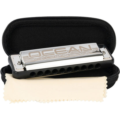 Cascha CASHH2327 Ocean Rock Series Blues Harmonica in the Key of C with Black Comb