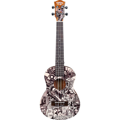 Cascha CASHH2609 Art Series Tenor Ukulele with Sketch Design