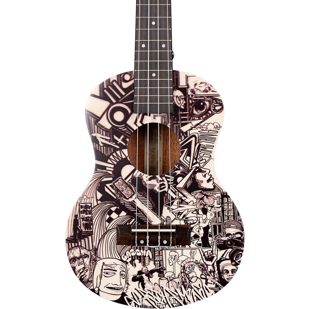 Cascha CASHH2609 Art Series Tenor Ukulele with Sketch Design