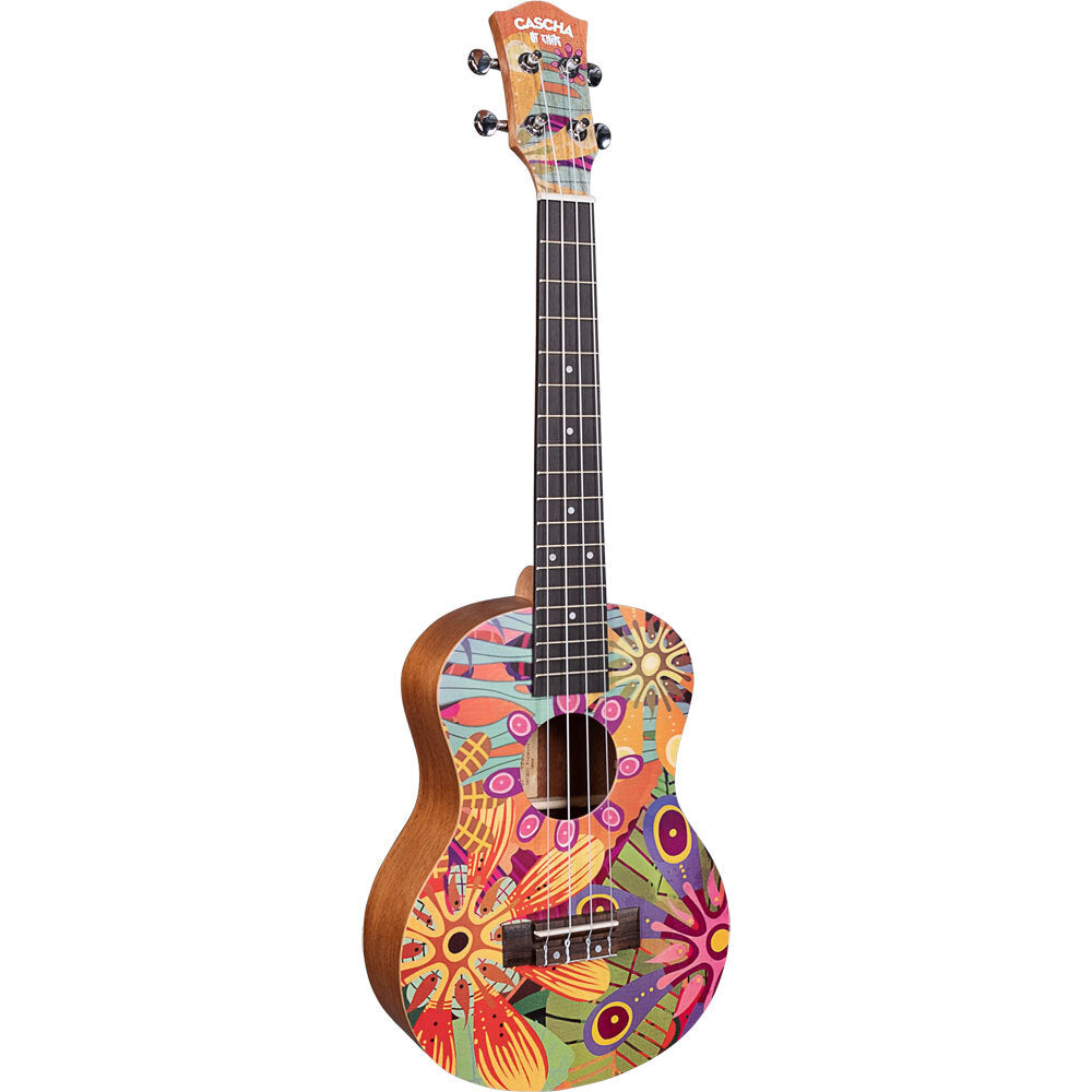 Cascha CASHH2611 Art Series Tenor Ukulele with Flowers Design
