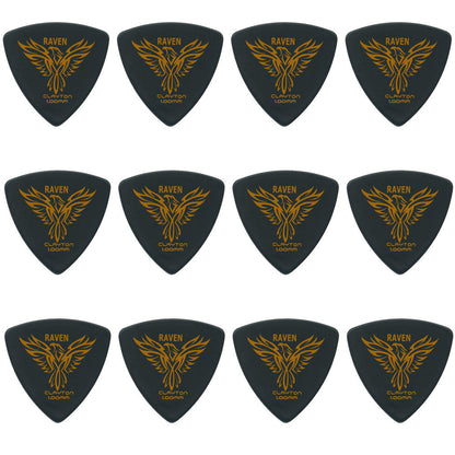 Clayton CLABRT100 Black Raven Rounded Triangle Guitar Picks (1.00mm) - 12pk