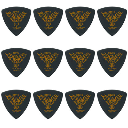 Clayton CLABRT126 Black Raven Rounded Triangle Guitar Picks (1.26mm) - 12pk