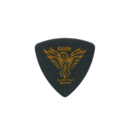 Clayton CLABRT50 Black Raven Rounded Triangle Guitar Picks (0.50mm) - 12pk