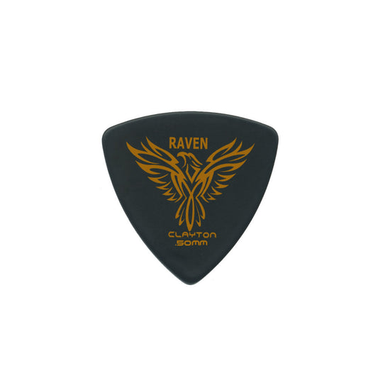 Clayton CLABRT50 Black Raven Rounded Triangle Guitar Picks (0.50mm) - 12pk