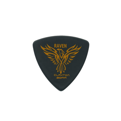 Clayton CLABRT80 Black Raven Rounded Triangle Guitar Picks (0.80mm) - 12pk