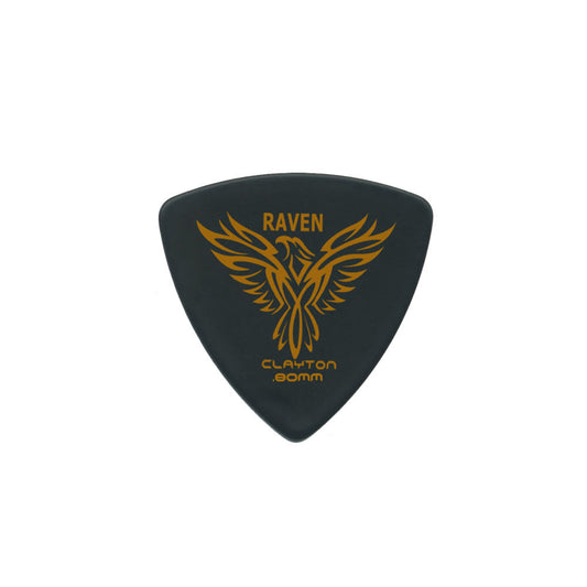 Clayton CLABRT80 Black Raven Rounded Triangle Guitar Picks (0.80mm) - 12pk