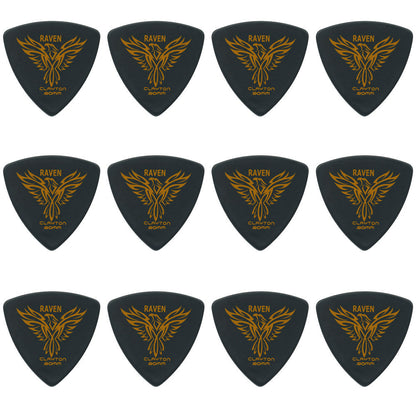 Clayton CLABRT80 Black Raven Rounded Triangle Guitar Picks (0.80mm) - 12pk
