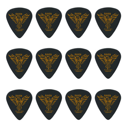 Clayton CLABS100 Black Raven Standard Guitar Picks (1.00mm) - 12pk