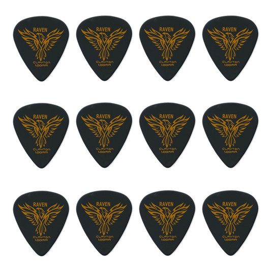 Clayton CLABS100 Black Raven Standard Guitar Picks (1.00mm) - 12pk
