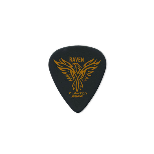 Clayton CLABS63 Black Raven Standard Guitar Picks (0.63mm) - 12pk