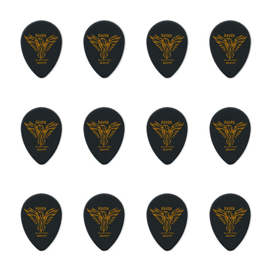 Clayton CLABST50 Black Raven Small Teardrop Guitar Picks (0.50mm) - 12pk