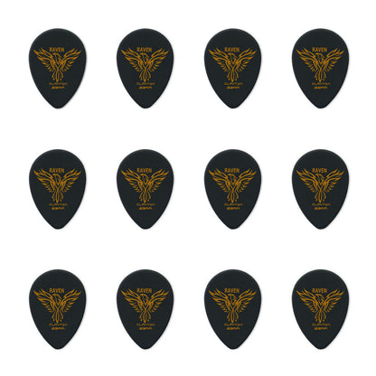 Clayton CLABST63 Black Raven Small Teardrop Guitar Picks (0.63mm) - 12pk