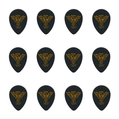 Clayton CLABST80 Black Raven Small Teardrop Guitar Picks (0.80mm) - 12pk