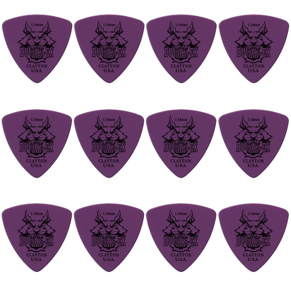 Clayton CLADXRT114 Duraplex Rounded Triangle Guitar Picks (1.14mm) - 12pk