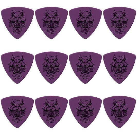 Clayton CLADXRT114 Duraplex Rounded Triangle Guitar Picks (1.14mm) - 12pk