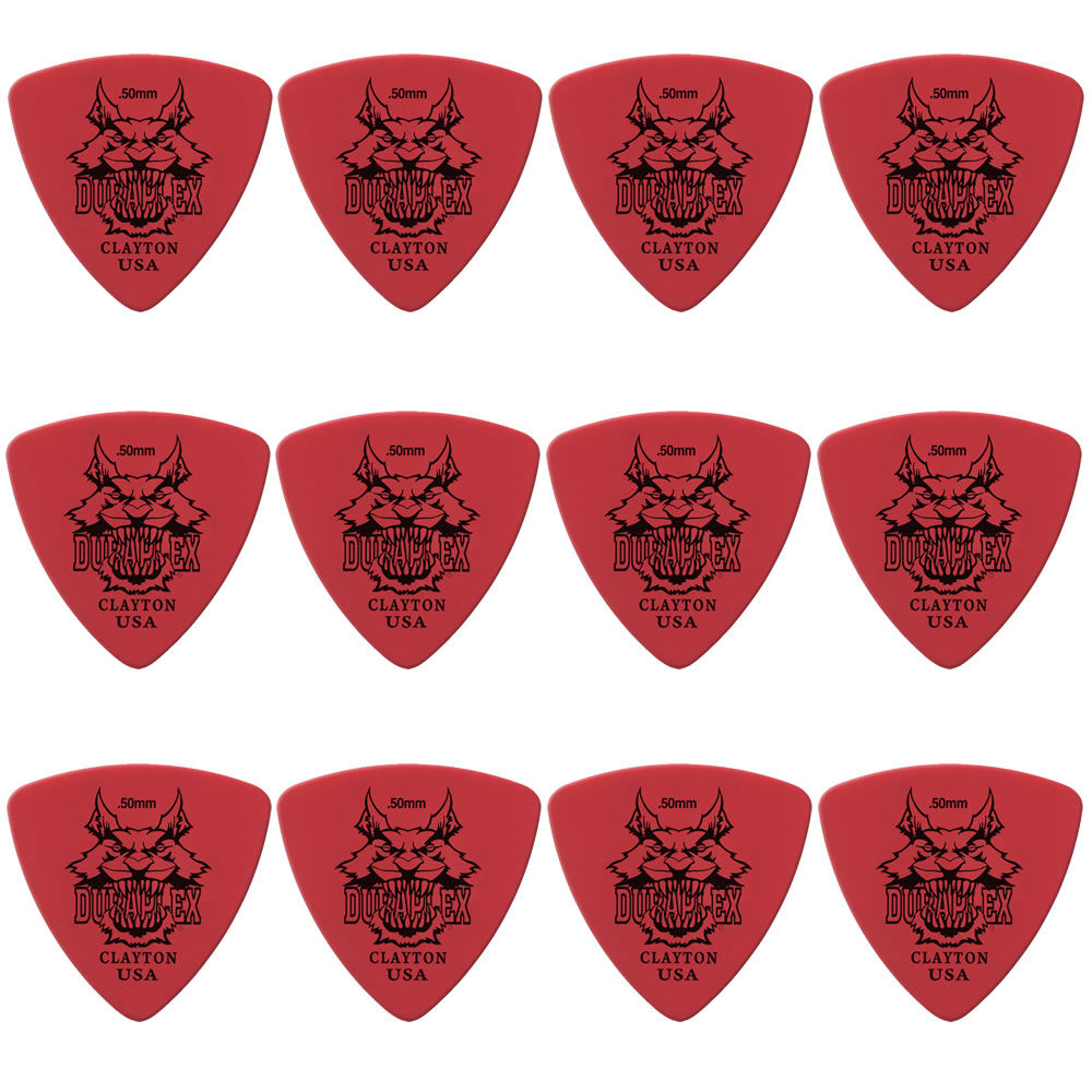 Clayton CLADXRT50 Duraplex Rounded Triangle Guitar Picks (0.50mm) - 12pk