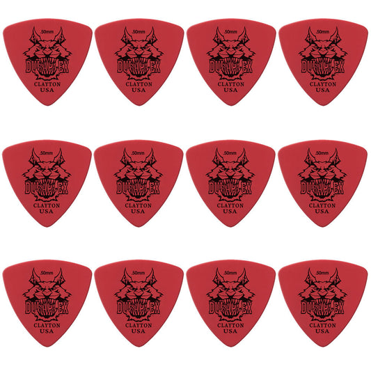 Clayton CLADXRT50 Duraplex Rounded Triangle Guitar Picks (0.50mm) - 12pk