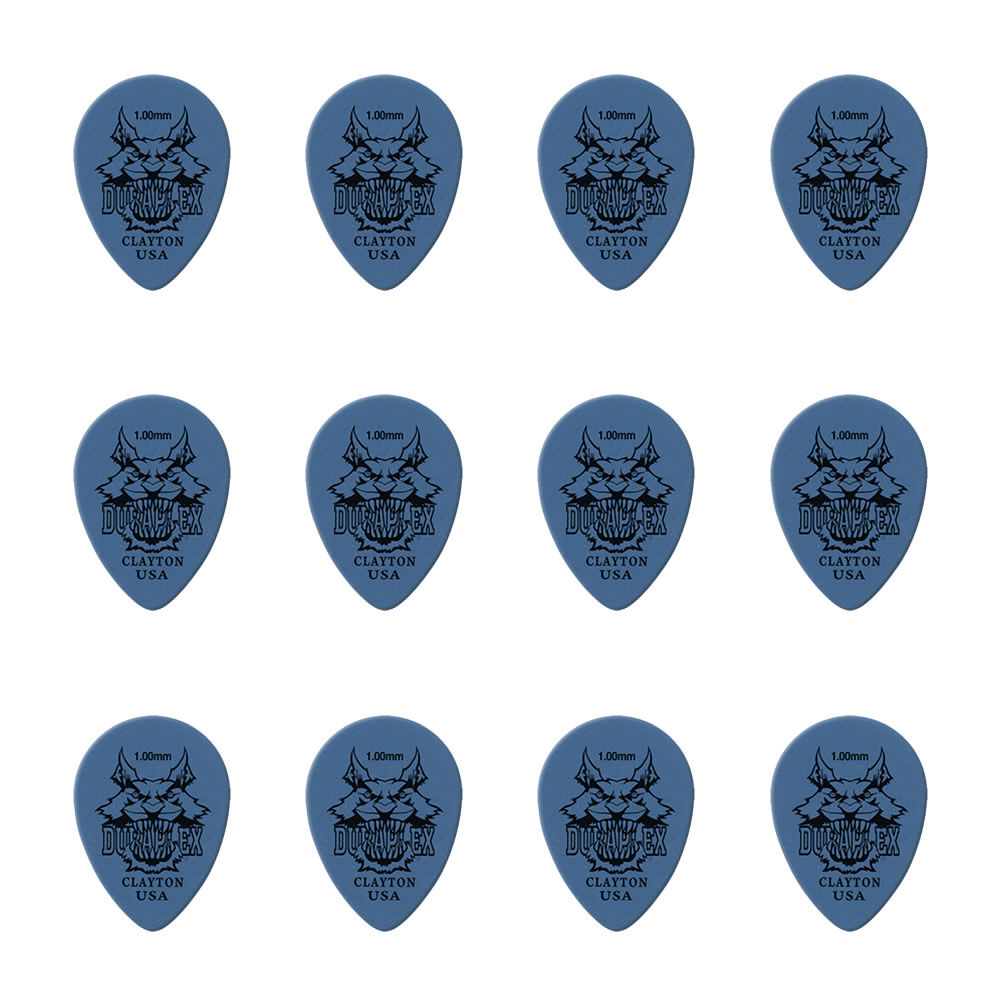 Clayton CLADXST100 Duraplex Small Teardrop Guitar Picks (1.00mm) - 12pk