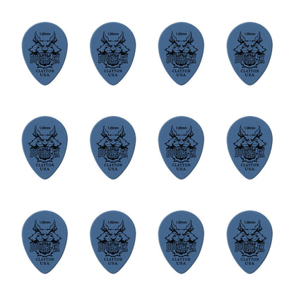 Clayton CLADXST100 Duraplex Small Teardrop Guitar Picks (1.00mm) - 12pk