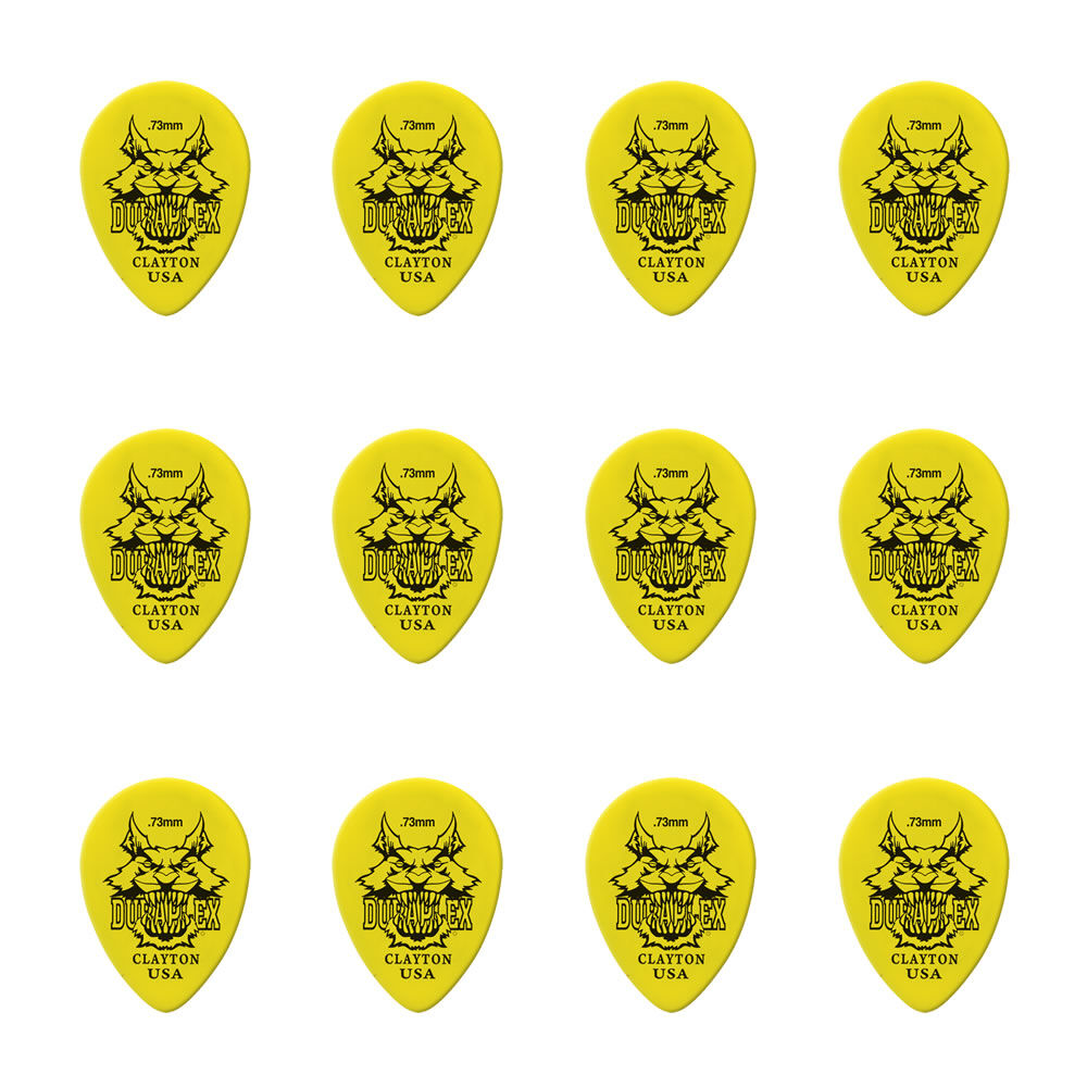 Clayton CLADXST73 Duraplex Small Teardrop Guitar Picks (0.73mm) - 12pk