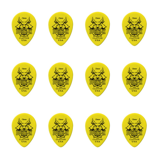 Clayton CLADXST73 Duraplex Small Teardrop Guitar Picks (0.73mm) - 12pk