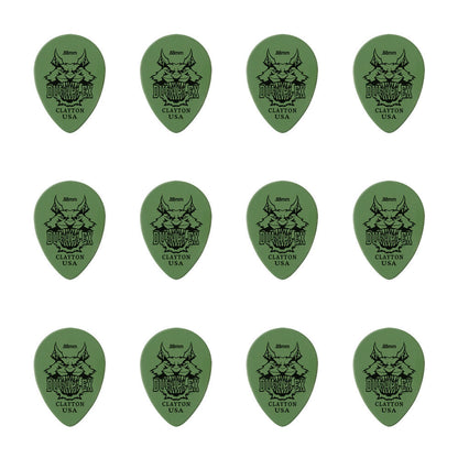 Clayton CLADXST88 Duraplex Small Teardrop Guitar Picks (0.88mm) - 12pk