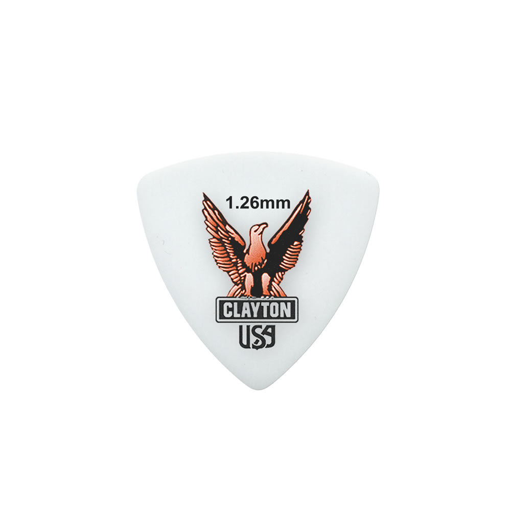 Clayton CLART126 Acetal Eagle Rounded Triangle Guitar Picks (1.26mm) - 12pk
