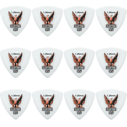 Clayton CLART126 Acetal Eagle Rounded Triangle Guitar Picks (1.26mm) - 12pk
