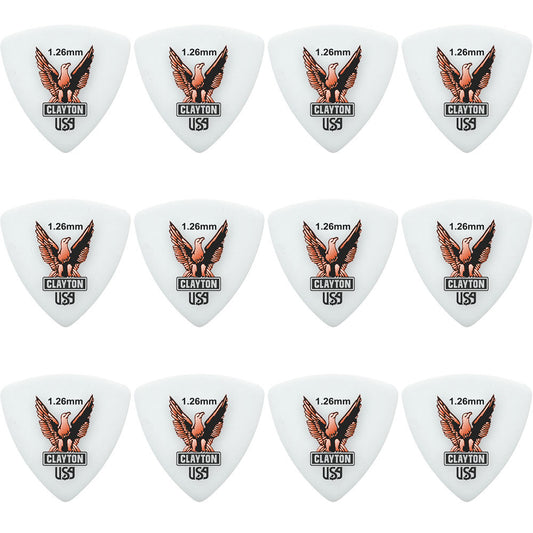 Clayton CLART126 Acetal Eagle Rounded Triangle Guitar Picks (1.26mm) - 12pk