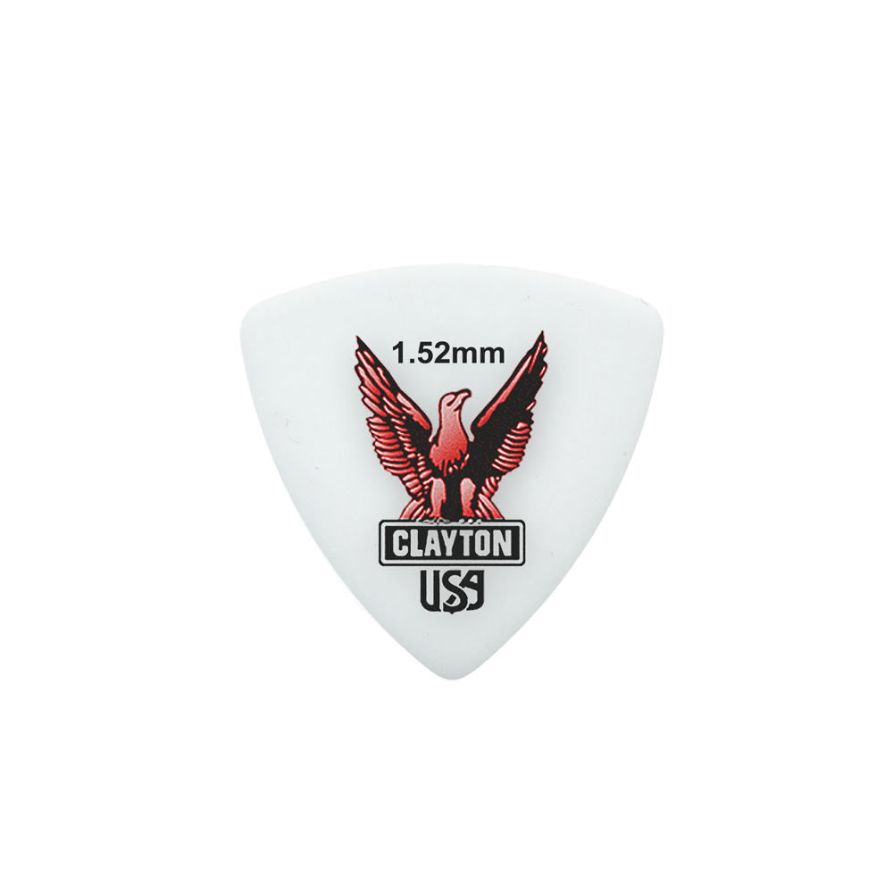 Clayton CLART152 Acetal Eagle Rounded Triangle Guitar Picks (1.52mm) - 12pk
