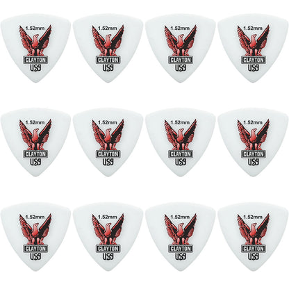 Clayton CLART152 Acetal Eagle Rounded Triangle Guitar Picks (1.52mm) - 12pk