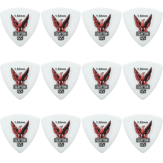 Clayton CLART152 Acetal Eagle Rounded Triangle Guitar Picks (1.52mm) - 12pk