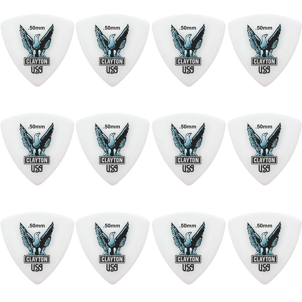 Clayton CLART50 Acetal Eagle Rounded Triangle Guitar Picks (0.50mm) - 12pk
