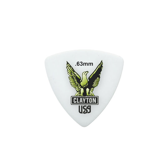 Clayton CLART63 Acetal Eagle Rounded Triangle Guitar Picks (0.63mm) - 12pk