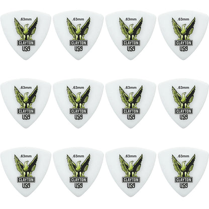Clayton CLART63 Acetal Eagle Rounded Triangle Guitar Picks (0.63mm) - 12pk