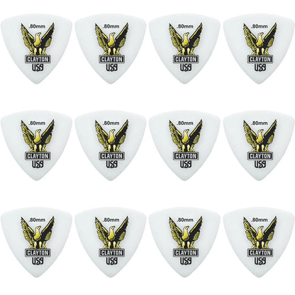 Clayton CLART80 Acetal Eagle Rounded Triangle Guitar Picks (0.80mm) - 12pk
