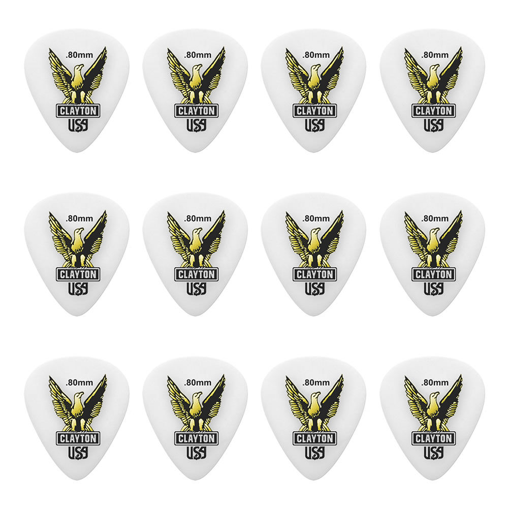 Clayton CLAS80 Acetal Eagle Standard Guitar Picks (0.80mm) - 12pk