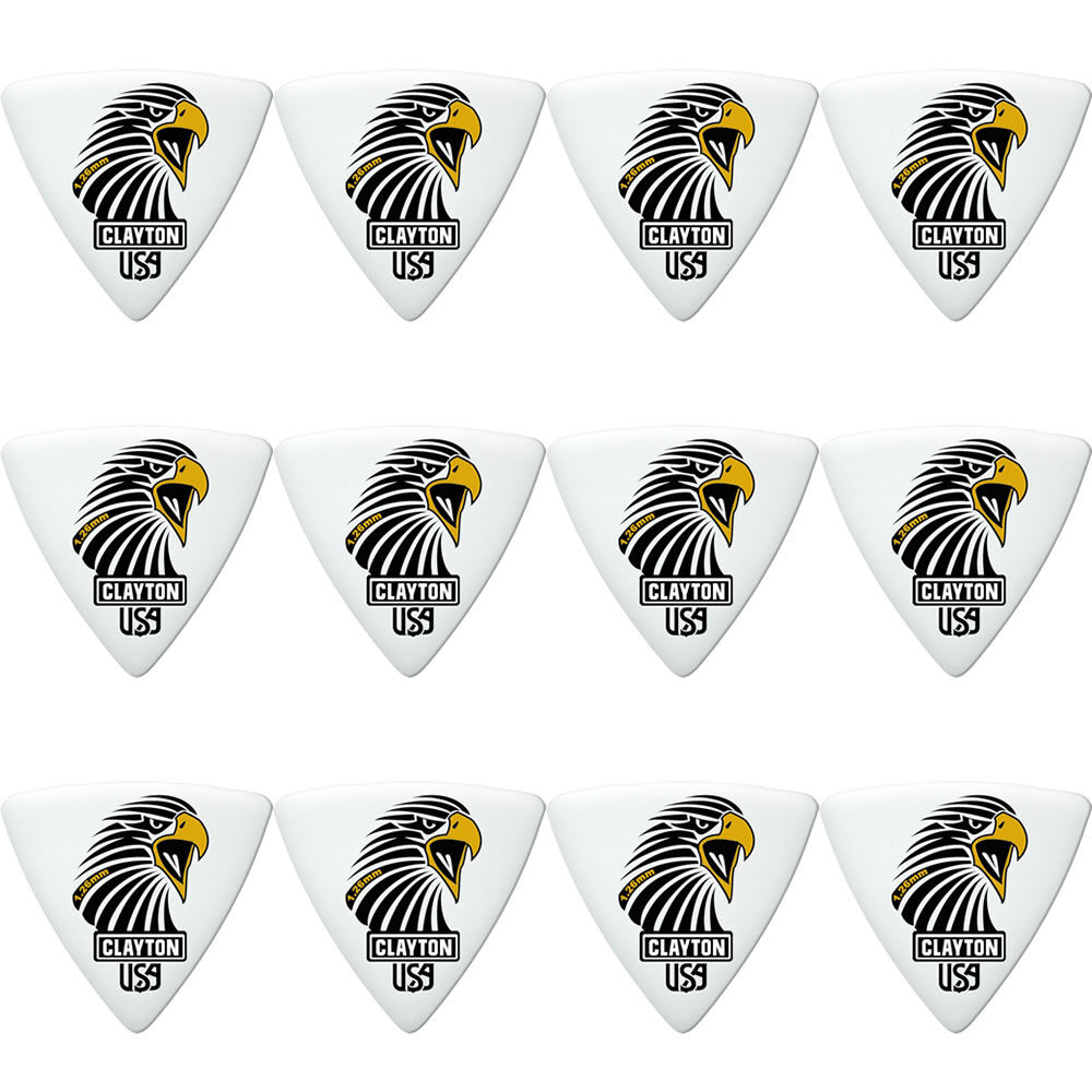 Clayton CLASART126 Acetal Eagle Sharp Triangle Guitar Picks (1.26mm) - 12pk