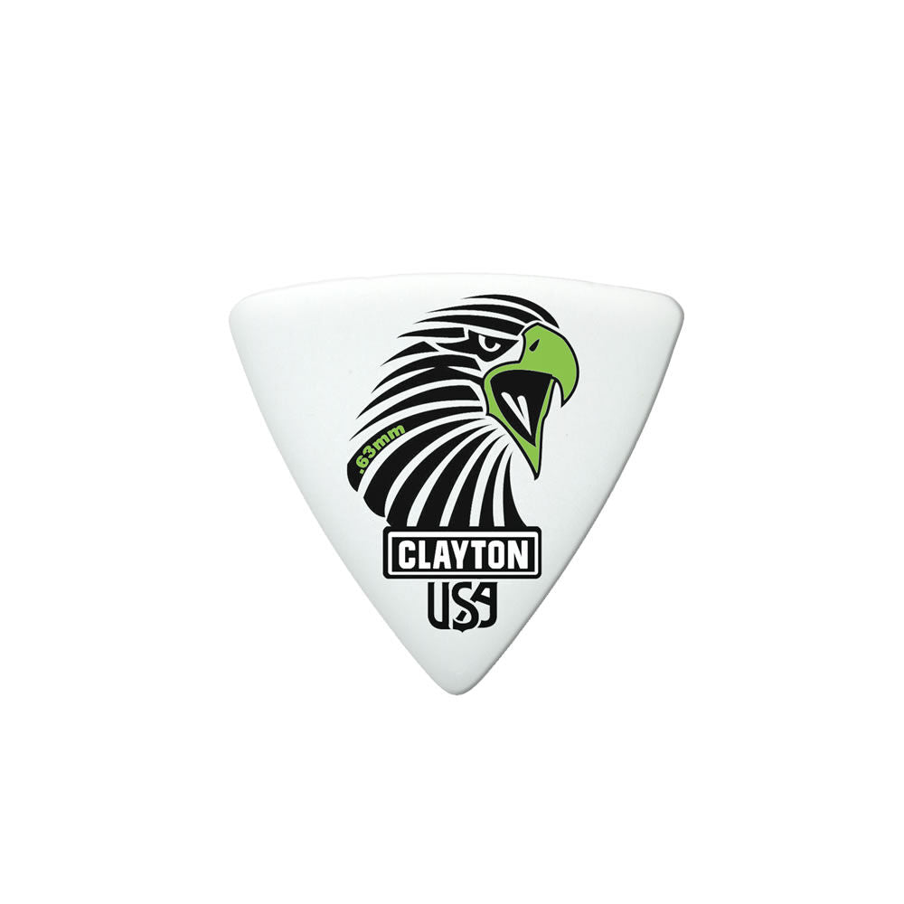 Clayton CLASART63 Acetal Eagle Sharp Triangle Guitar Picks (0.63mm) - 12pk