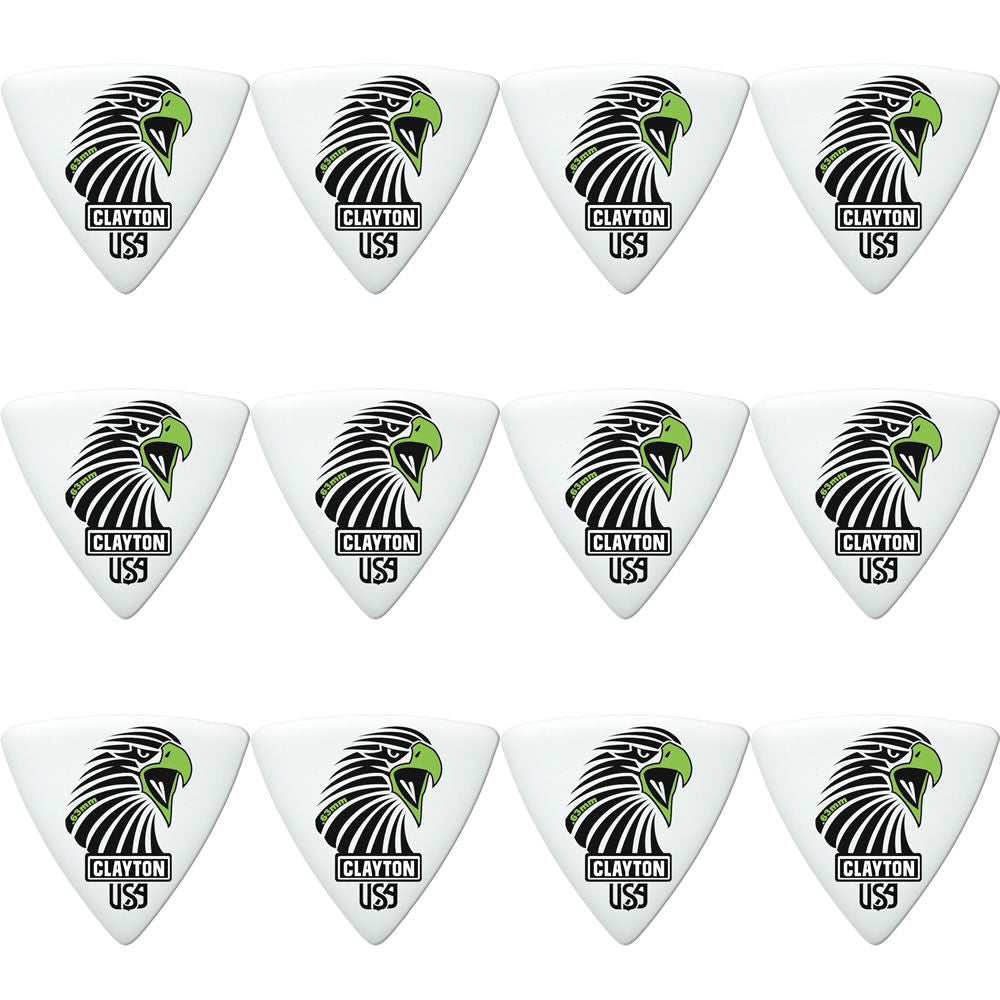 Clayton CLASART63 Acetal Eagle Sharp Triangle Guitar Picks (0.63mm) - 12pk