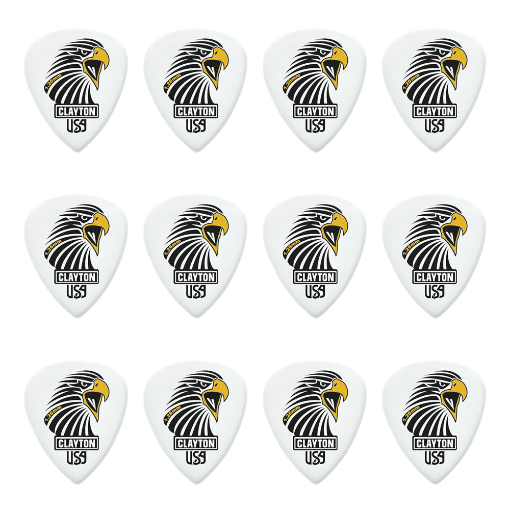 Clayton CLASAS126 Acetal Eagle Sharp Standard Guitar Picks (1.26mm) - 12pk
