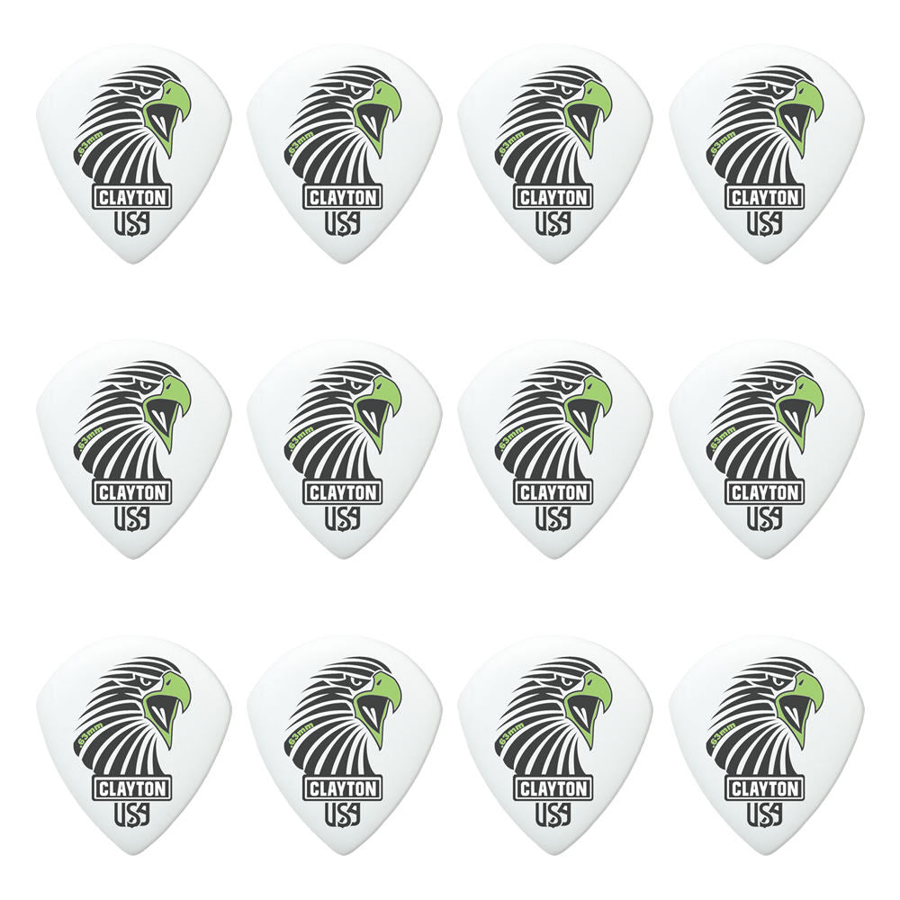 Clayton CLASAST63 Acetal Eagle Sharp Teardrop Guitar Picks (0.63mm) - 12pk