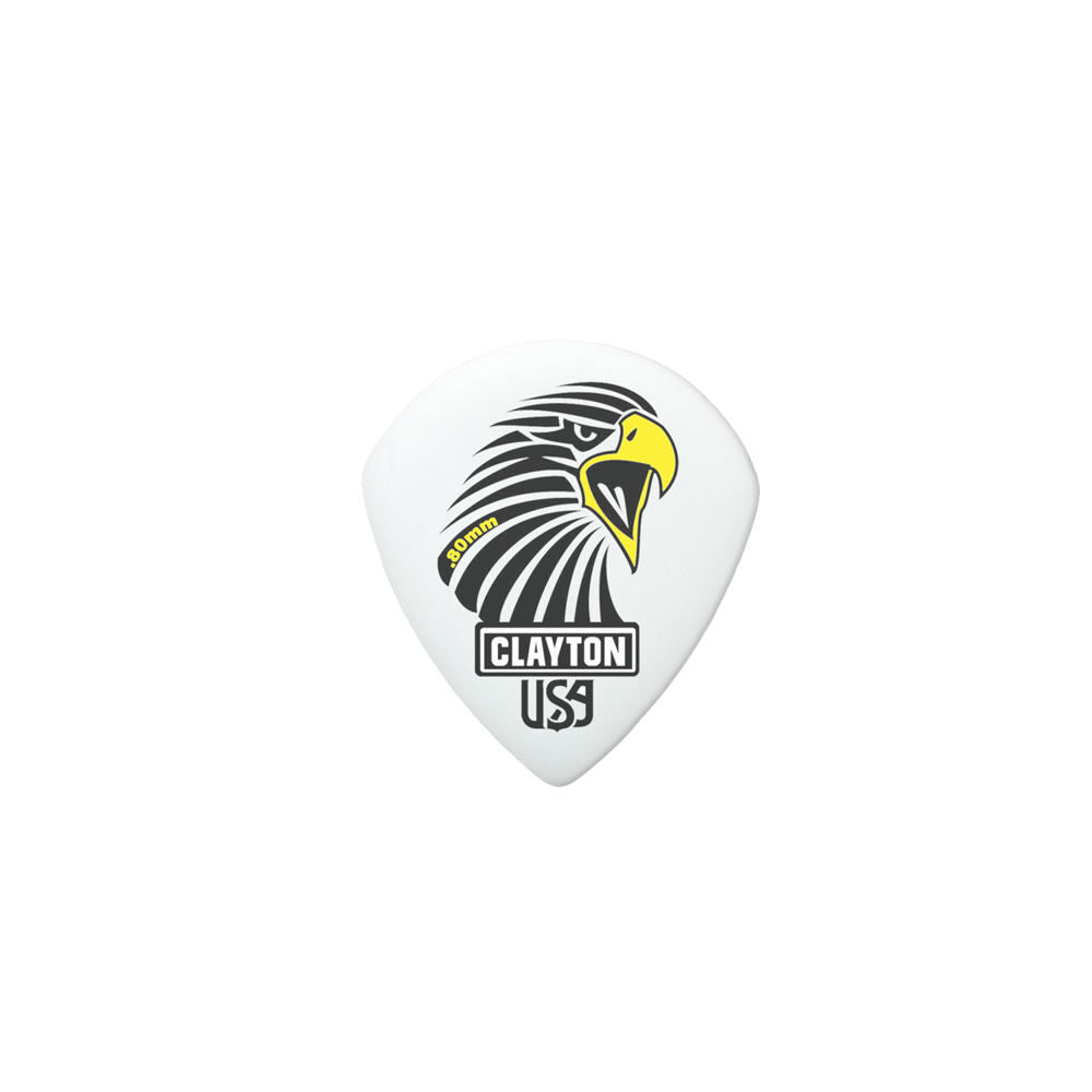 Clayton CLASAST80 Acetal Eagle Sharp Teardrop Guitar Picks (0.80mm) - 12pk