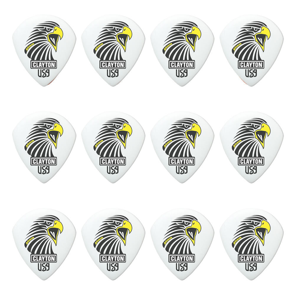 Clayton CLASAST80 Acetal Eagle Sharp Teardrop Guitar Picks (0.80mm) - 12pk