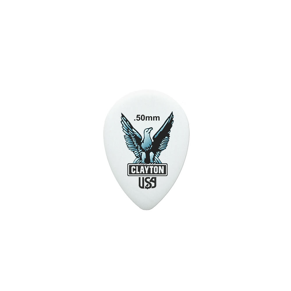 Clayton CLAST50 Acetal Eagle Small Teardrop Guitar Picks (0.50mm) - 12pk